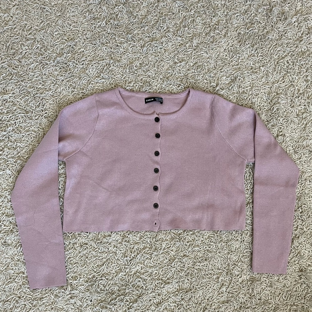 Lilac long sleeve crop top